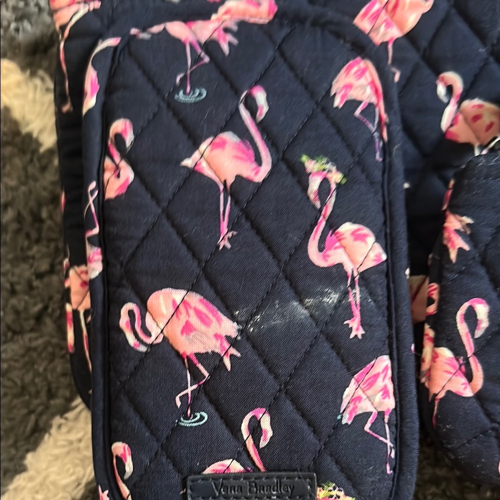 Vera Bradley Flamingo Print Accessory Set - Pink and Black - Picture 2 of 7